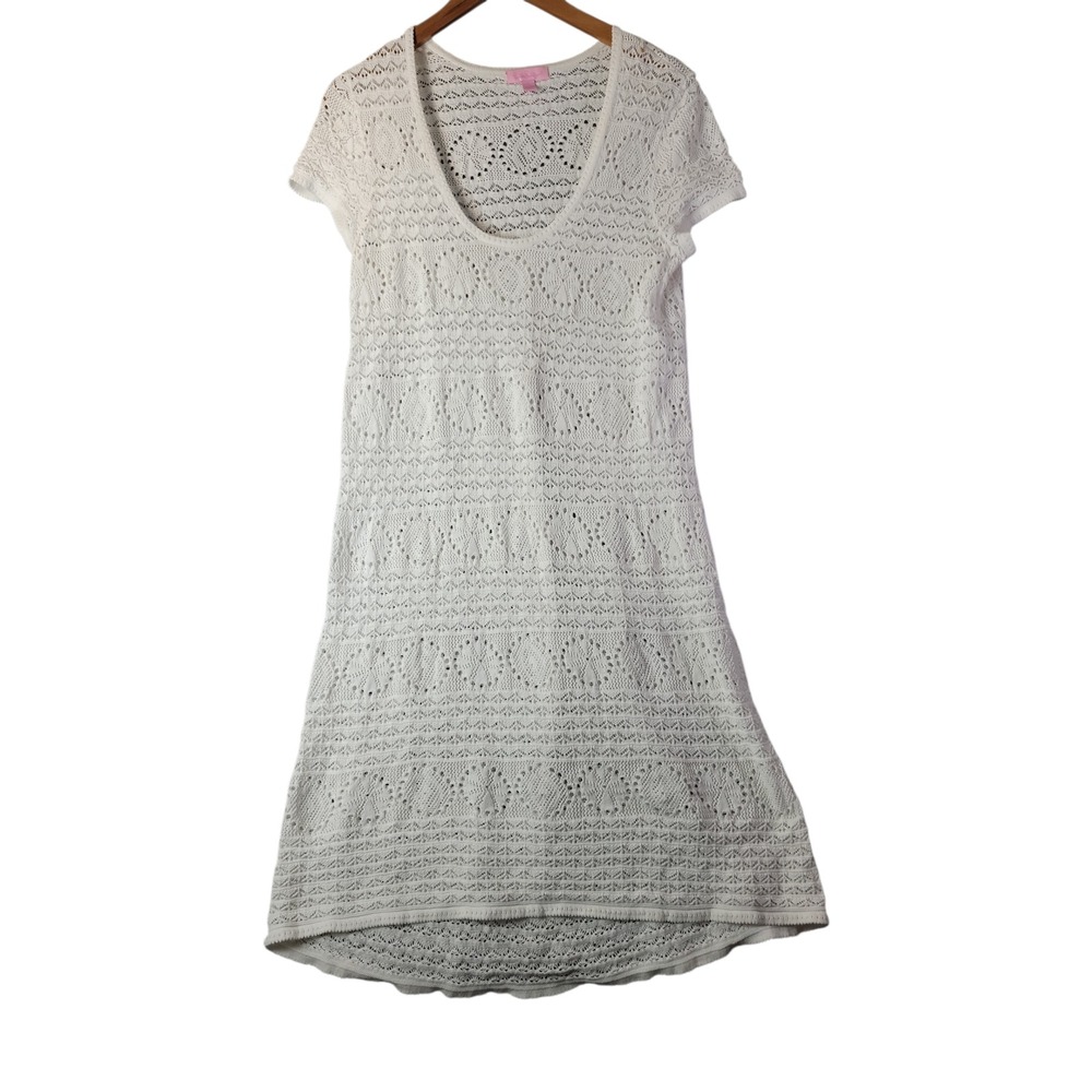 Lilly Pulitzer Paulette Resort Crochet Sweater Dress L‎ Cruise Vacation Beach